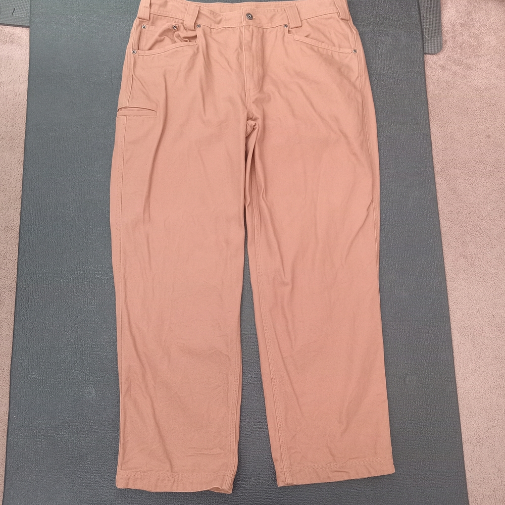Men's Deluth Cargo Heavy Denim Relaxed Fit Jeans in Rusty Brown Sz 38x32